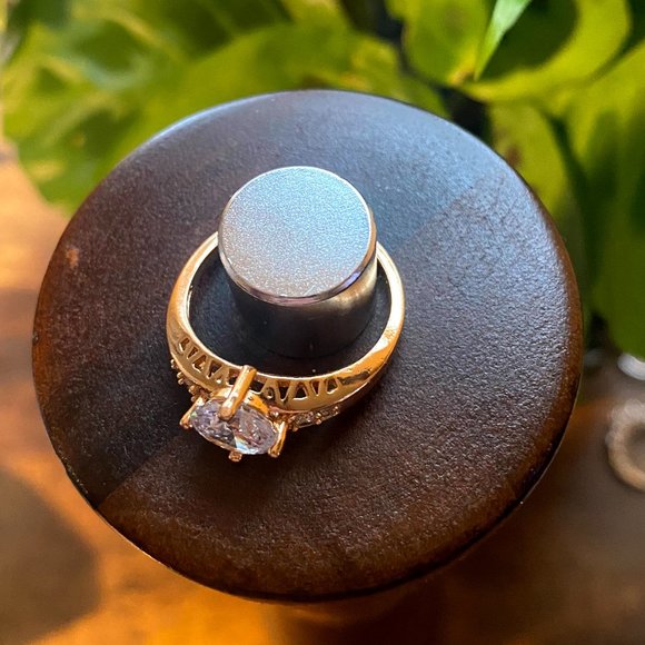 New Gold Art Deco CZ Ring - Picture 2 of 4